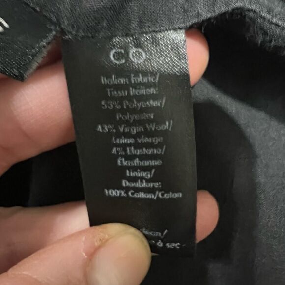 Co Collection Black double breasted virgin wool blazer vest size small - Picture 10 of 13